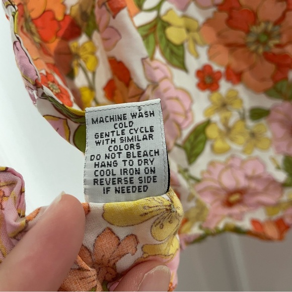 Rue21 Camisole Tie Tank Top Orange Pink Floral Women’s Size Small - Picture 6 of 6